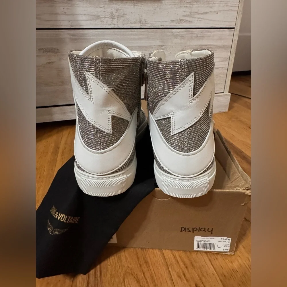 ZADIG & VOLTAIRE ZV1747 High Flash Glittery Sneakers size 36 - Picture 8 of 12